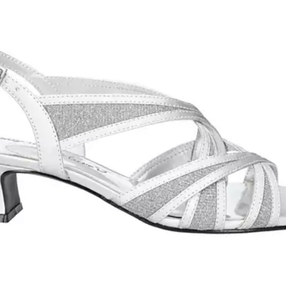 Elegant Silver Strappy Heels Size 9 M - Picture 4 of 6